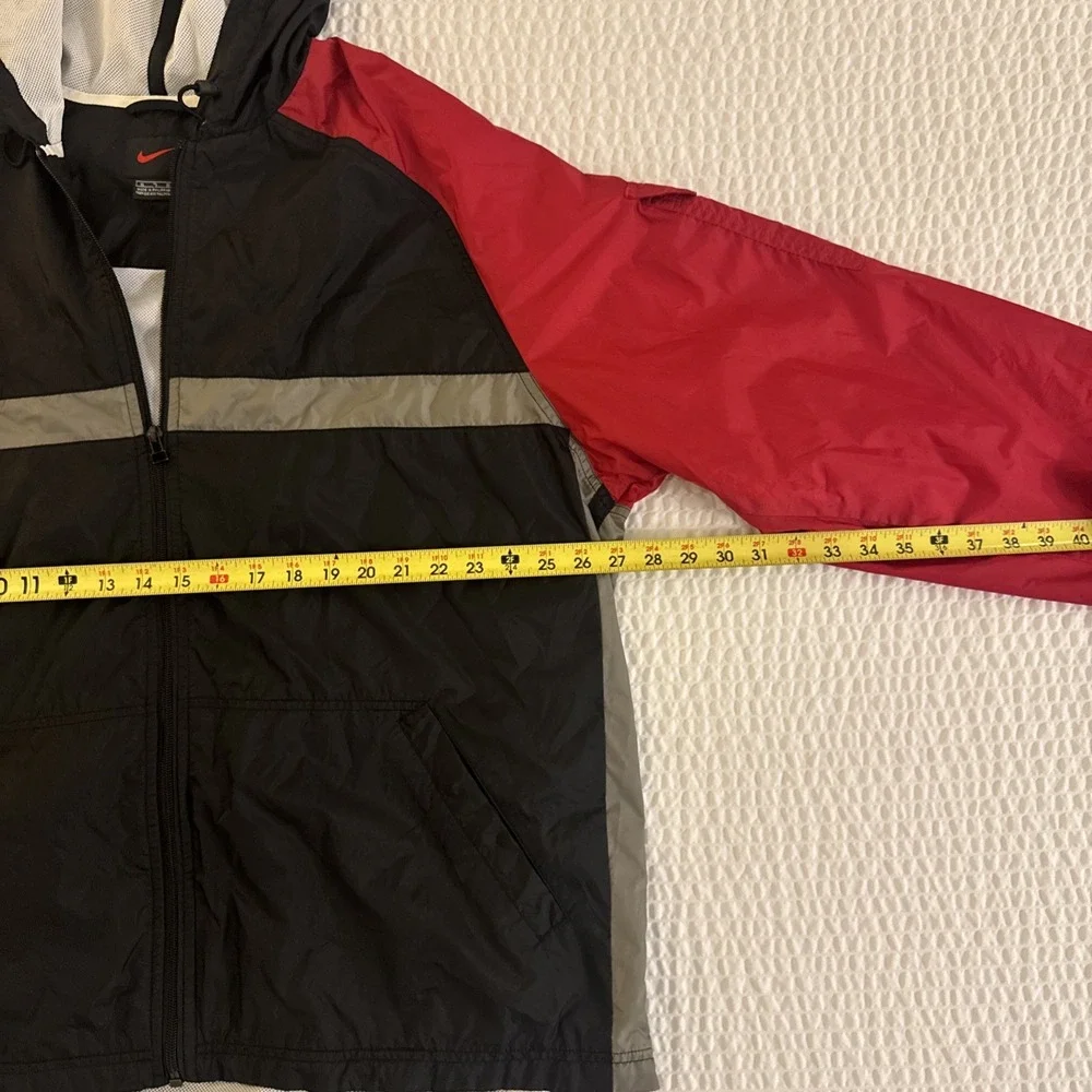 VTG Nike Nylon Windbreaker Jacket Men's XL Full Zip Red/Black/Gray - Picture 5 of 10